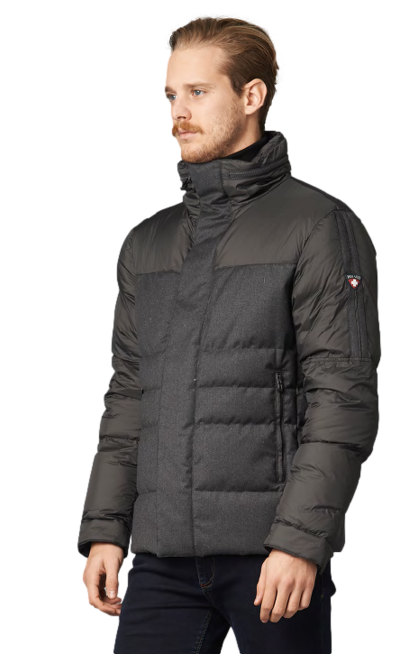 Herren Daunenjacke - POU0137 Anthrazit - Gänsedaunen