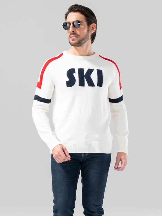 Pullover - PRISTAN White - Merinowolle