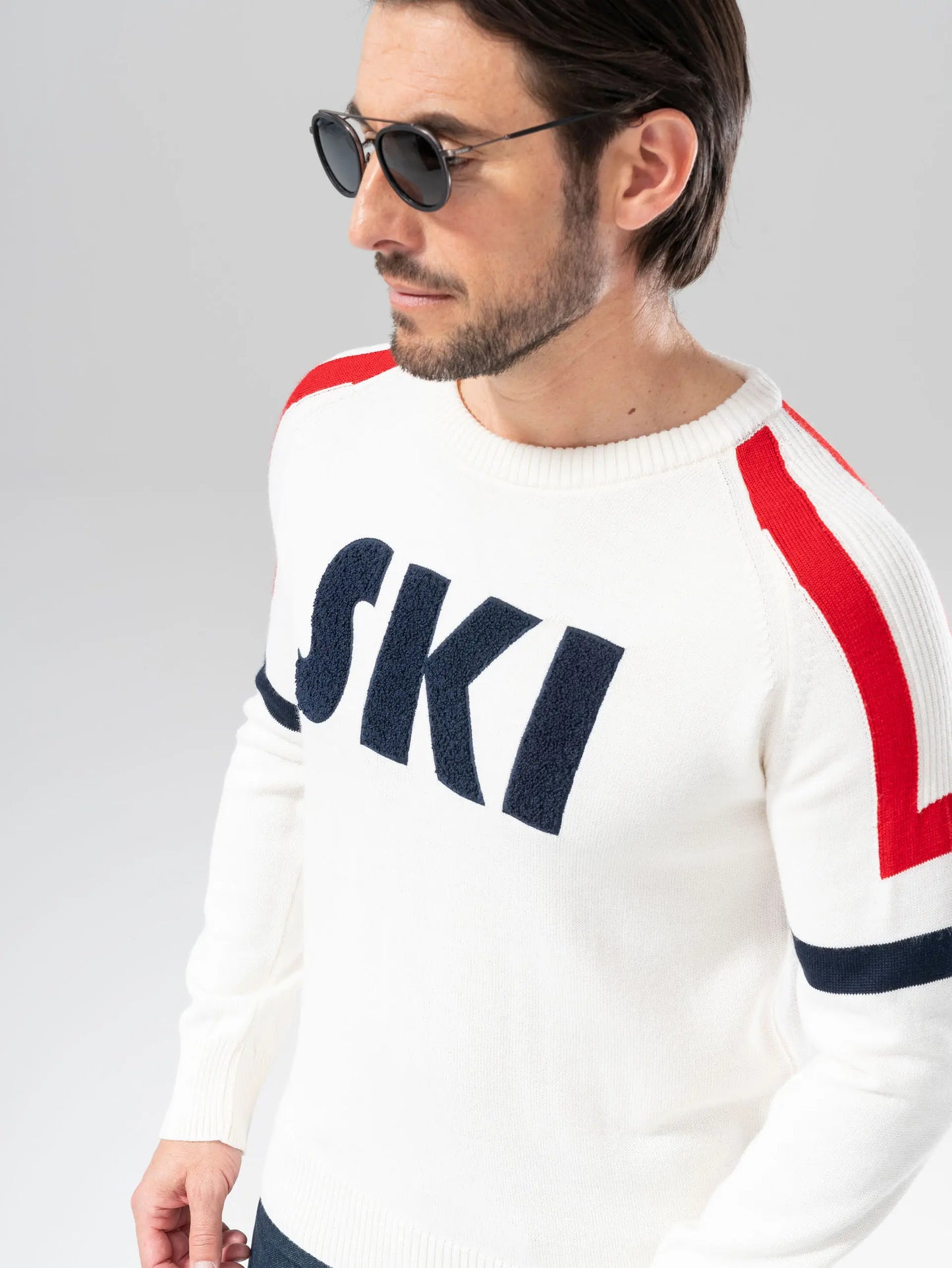 Pullover - PRISTAN White - Merinowolle