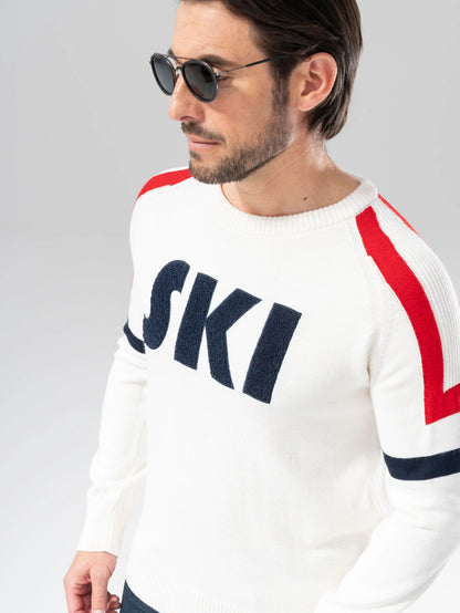 Pullover - PRISTAN White - Merinowolle