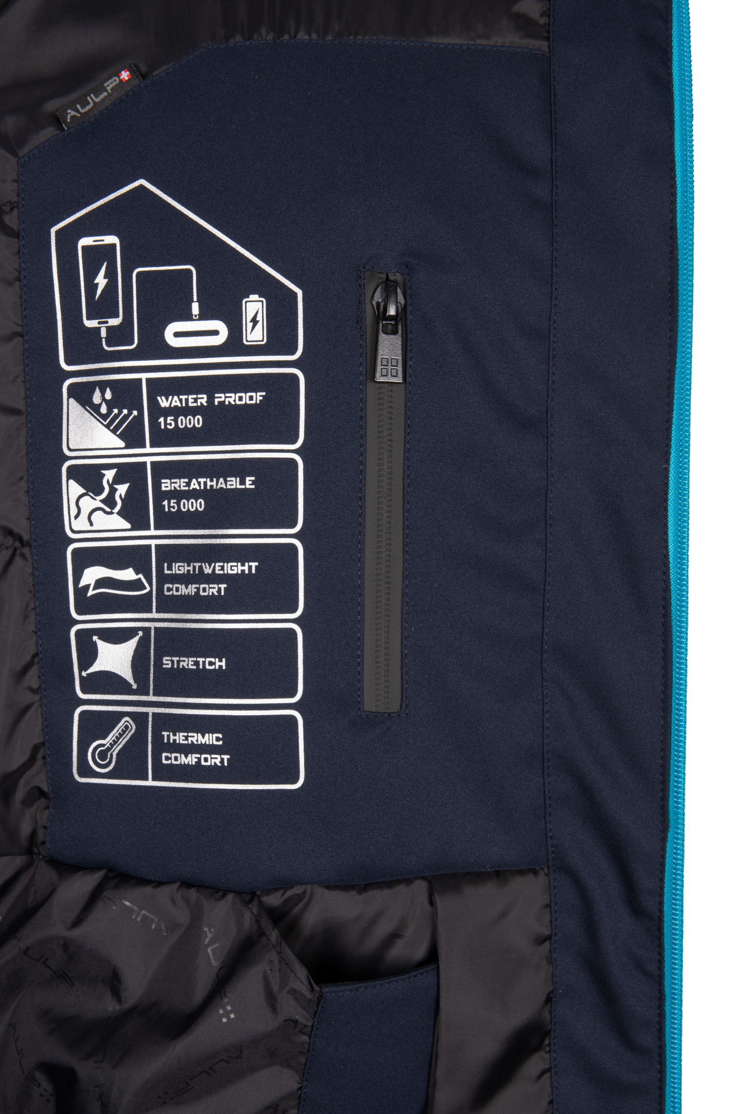 Skijacke - SHANE Anthrazit blau- 15k/15k Wassersäule