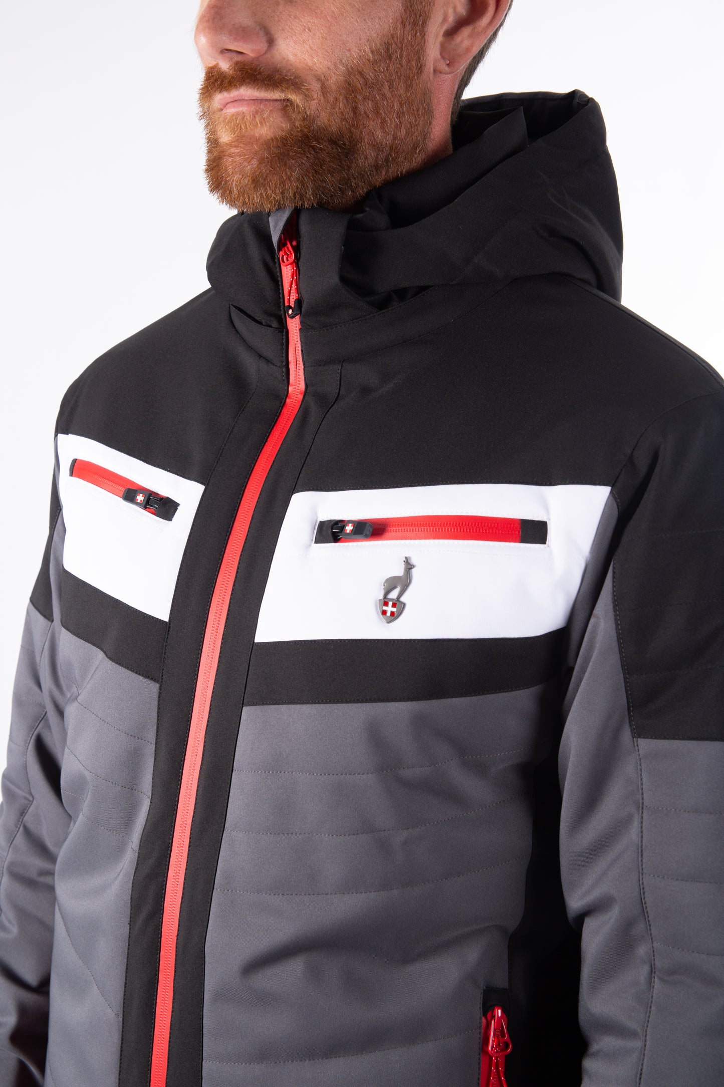 Skijacke - SHANE Anthrazit rot - 15k/15k Wassersäule