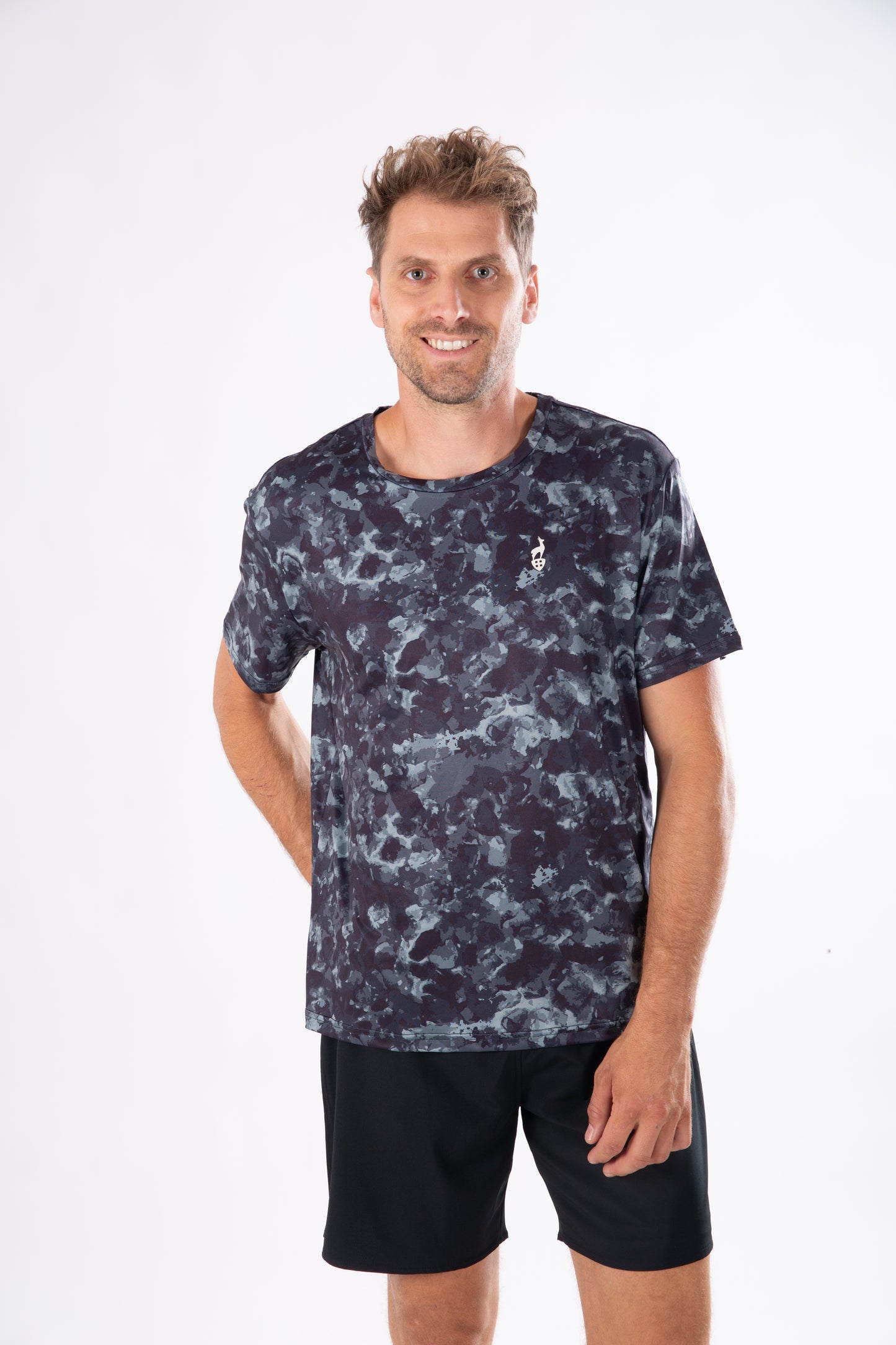 Sport-T-Shirt - TOMMY Black AOP - Atmungsaktivität