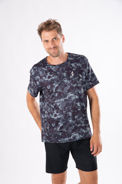 Sport-T-Shirt - TOMMY Black AOP - Atmungsaktivität