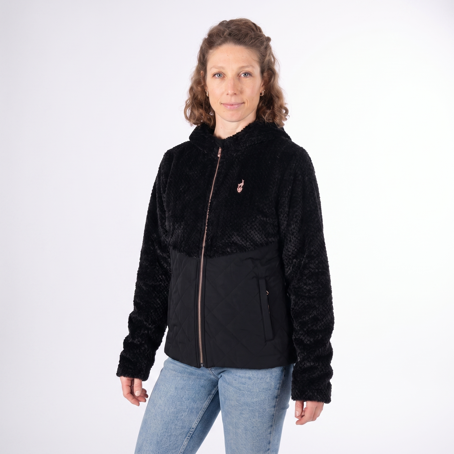 Fakefell Jacke Damen – COCCO – Schwarz