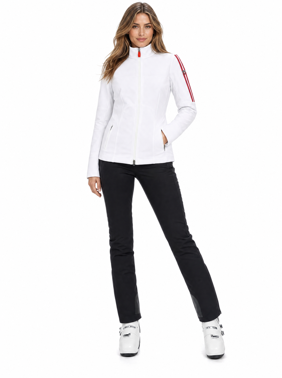 Postcard ALLORA LIGHT Damen Skijacke Weiß – am Model