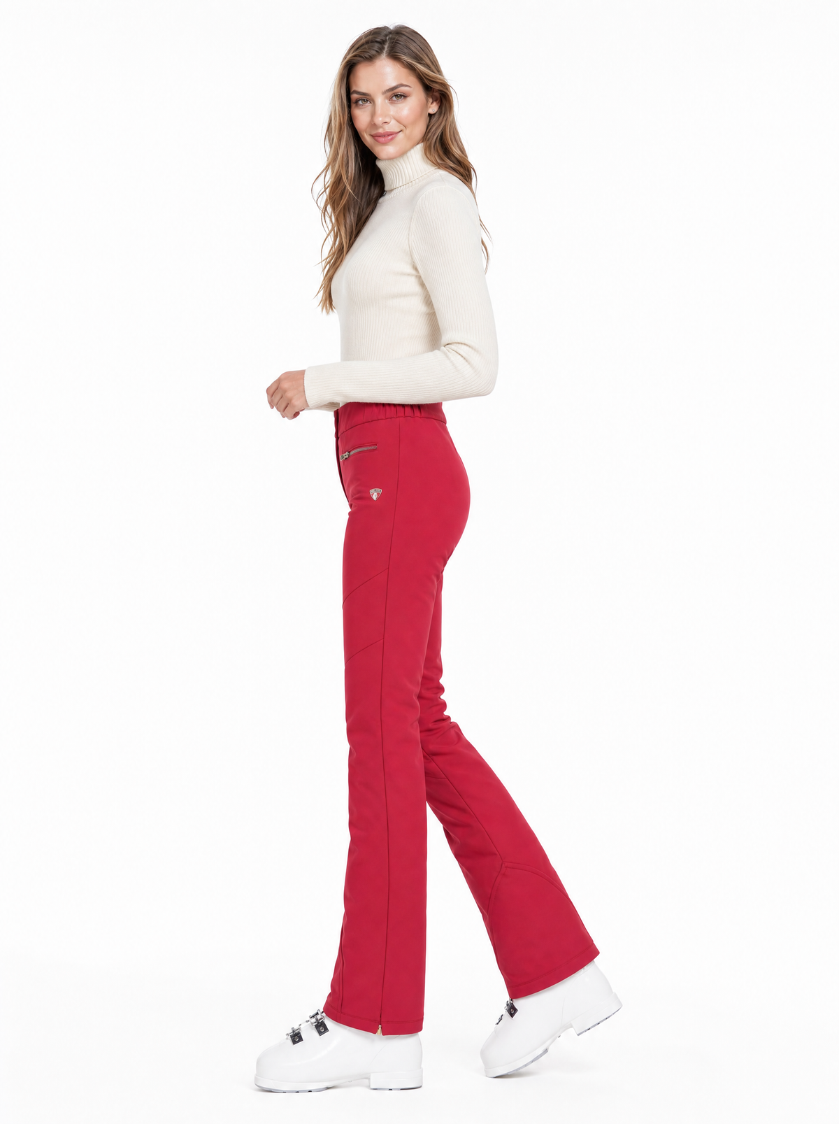 Postcard YAVANNA Damen Skihose Dunkelrot – am Model seitlich