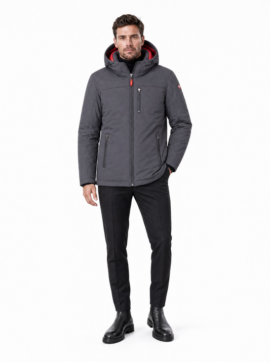 Postcard ARAMIS Herren Winterjacke Anthrazit – am Model
