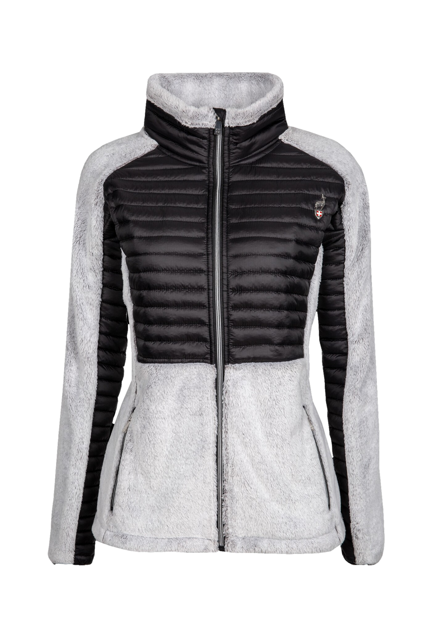 Hybridjacke - LAMMY Black - Zwei-Material-Design