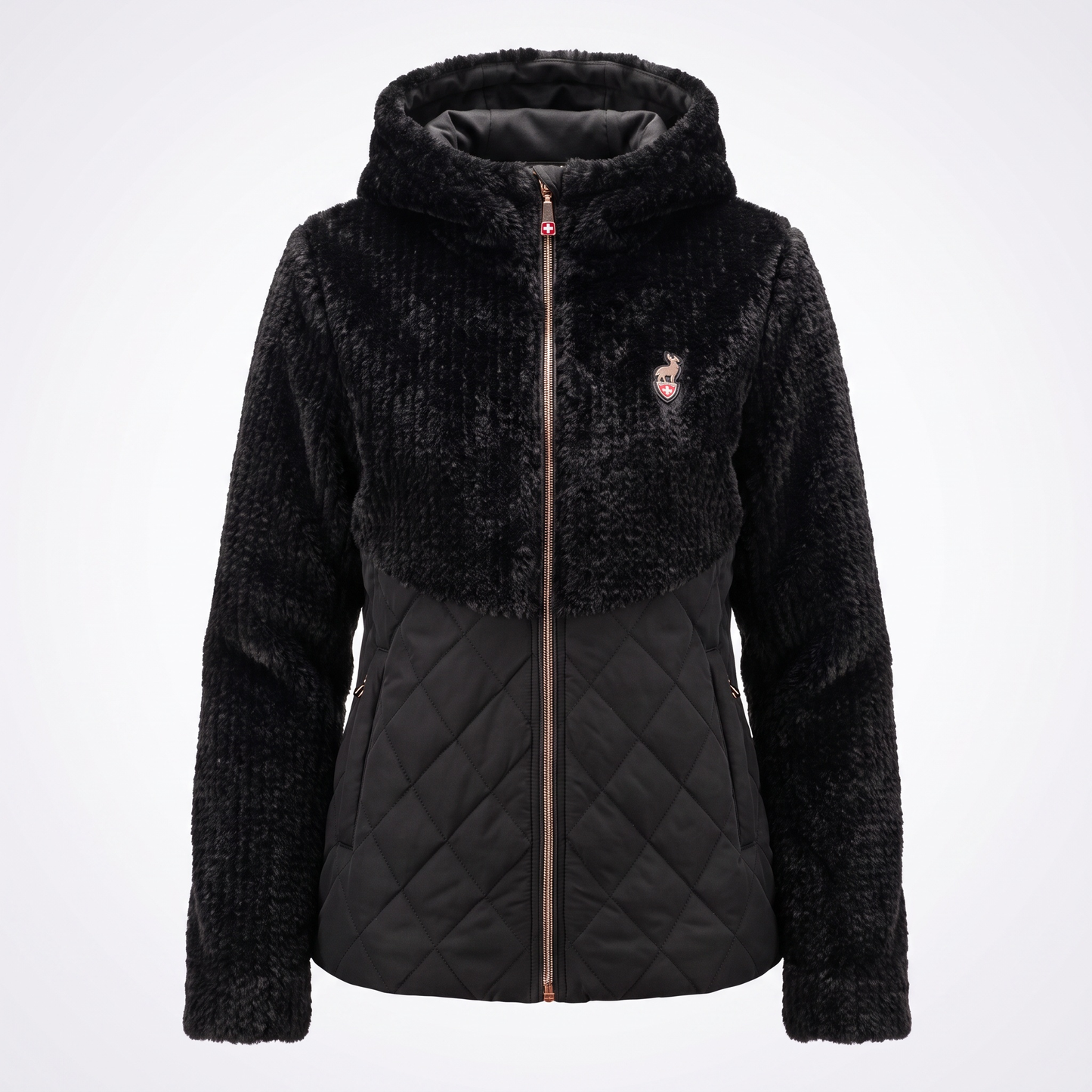 Fakefell Jacke Damen – COCCO – Schwarz